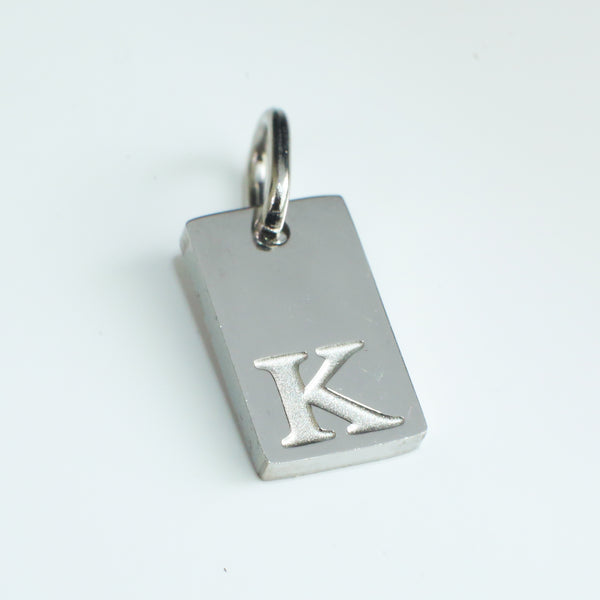 Dainty Alphabet Charm Silver  - K