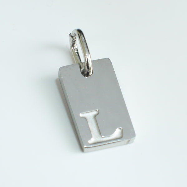 Dainty Alphabet Charm Silver  - L