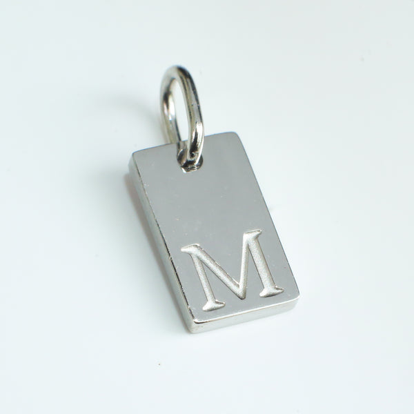 Dainty Alphabet Charm Silver  - M