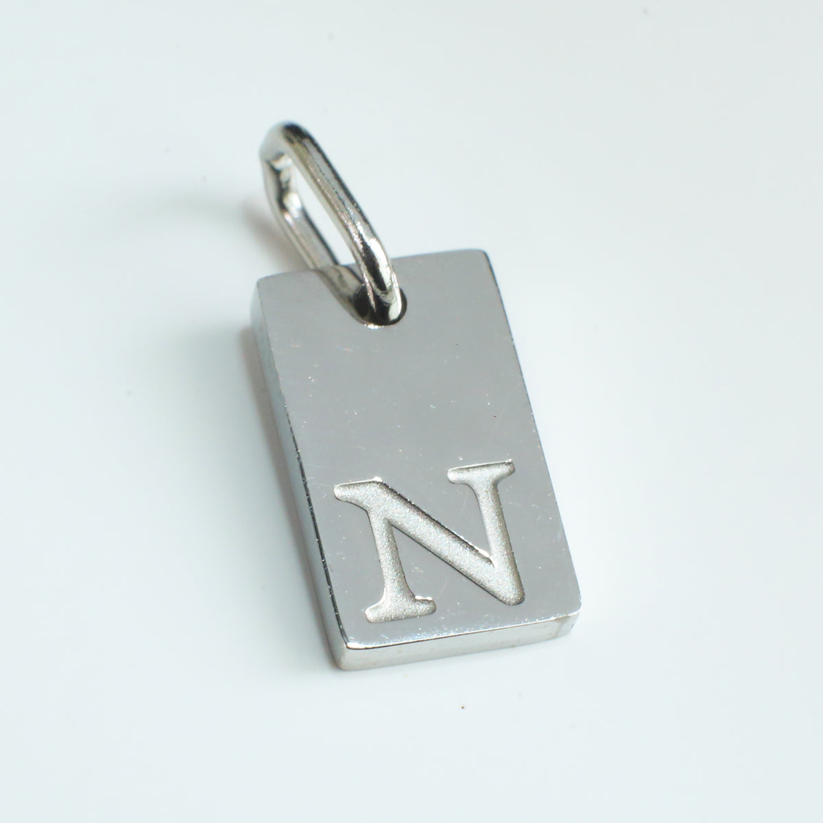 Dainty Alphabet Charm Silver  - N