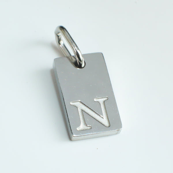 Dainty Alphabet Charm Silver  - N