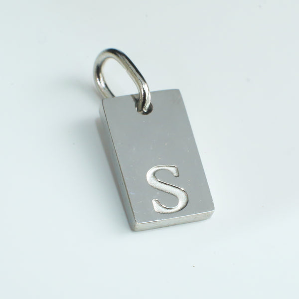 Dainty Alphabet Charm Silver  - S