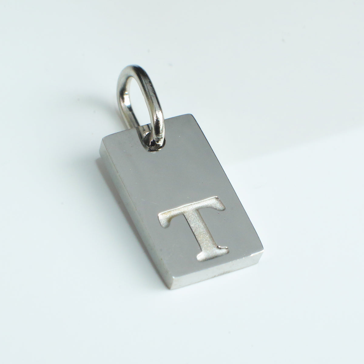 Dainty Alphabet Charm Silver  - T