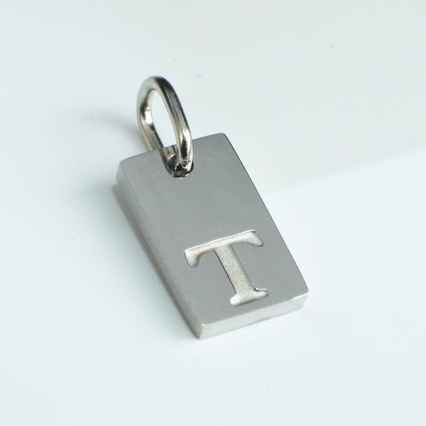 Dainty Alphabet Charm Silver  - T