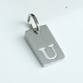 Dainty Alphabet Charm Silver  - U