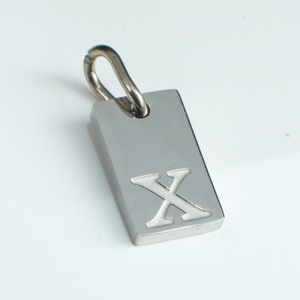 Dainty Alphabet Charm Silver  - X