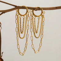 Slay Chandelier Hoops earrings by Nashira, shown close up