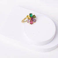Rainbow Fidget Spinner Adjustable Ring ring by Nashira, shown close up
