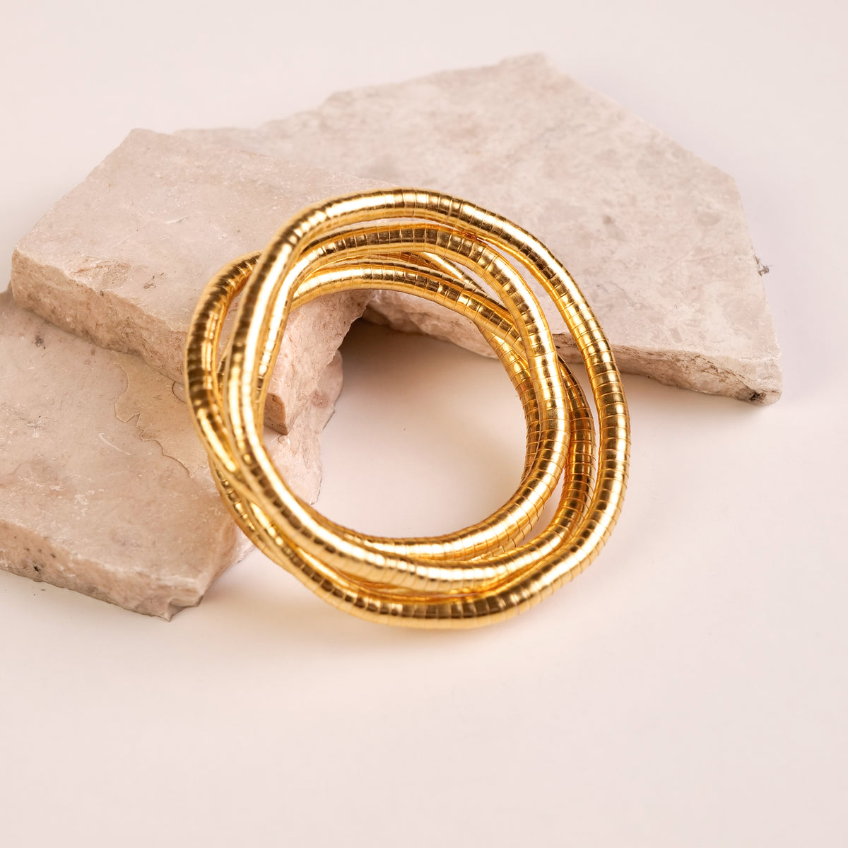 Bendable Snake Necklace - Antique Gold necklace by Nashira, shown close up