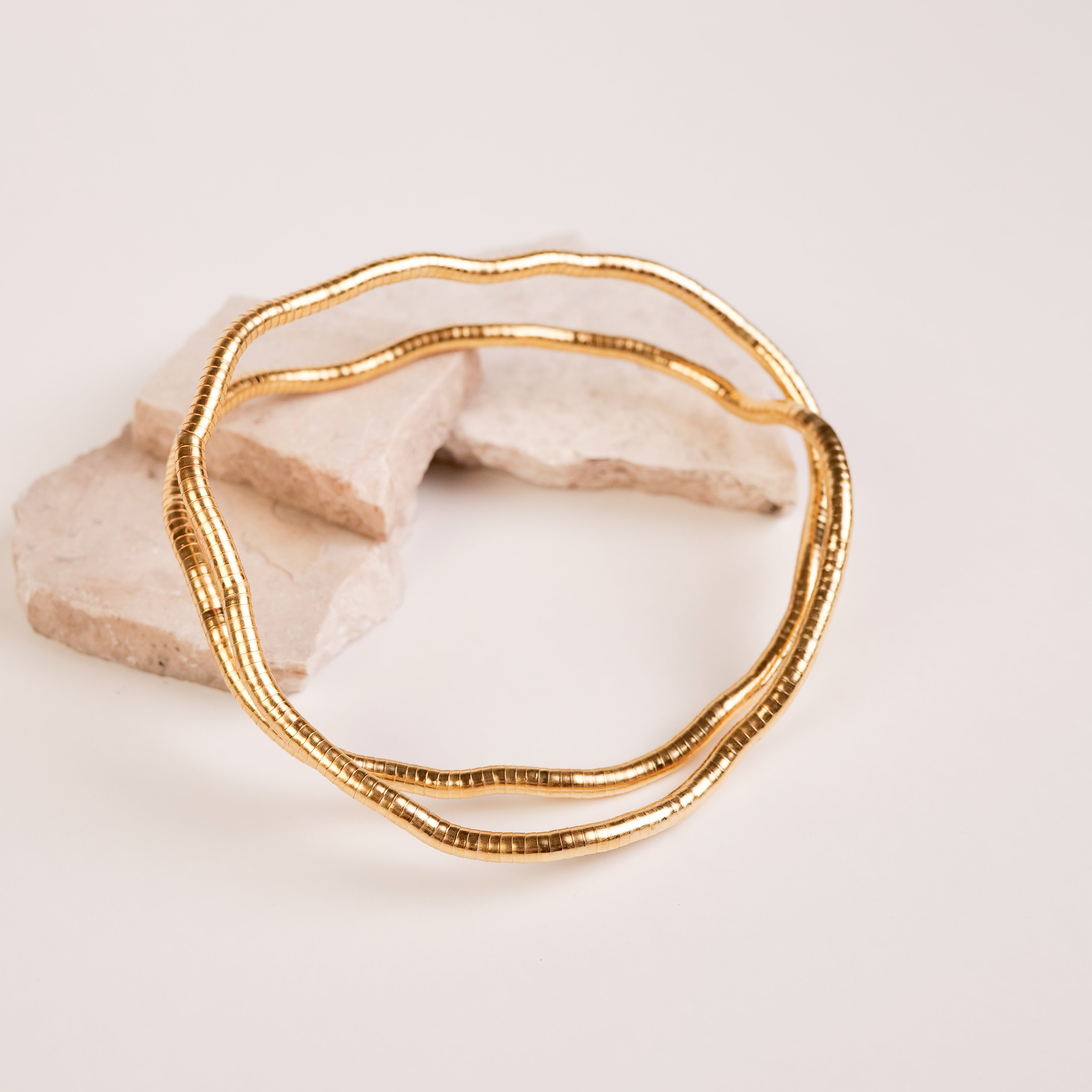 Vega Bendable Snake Necklace - Antique Gold