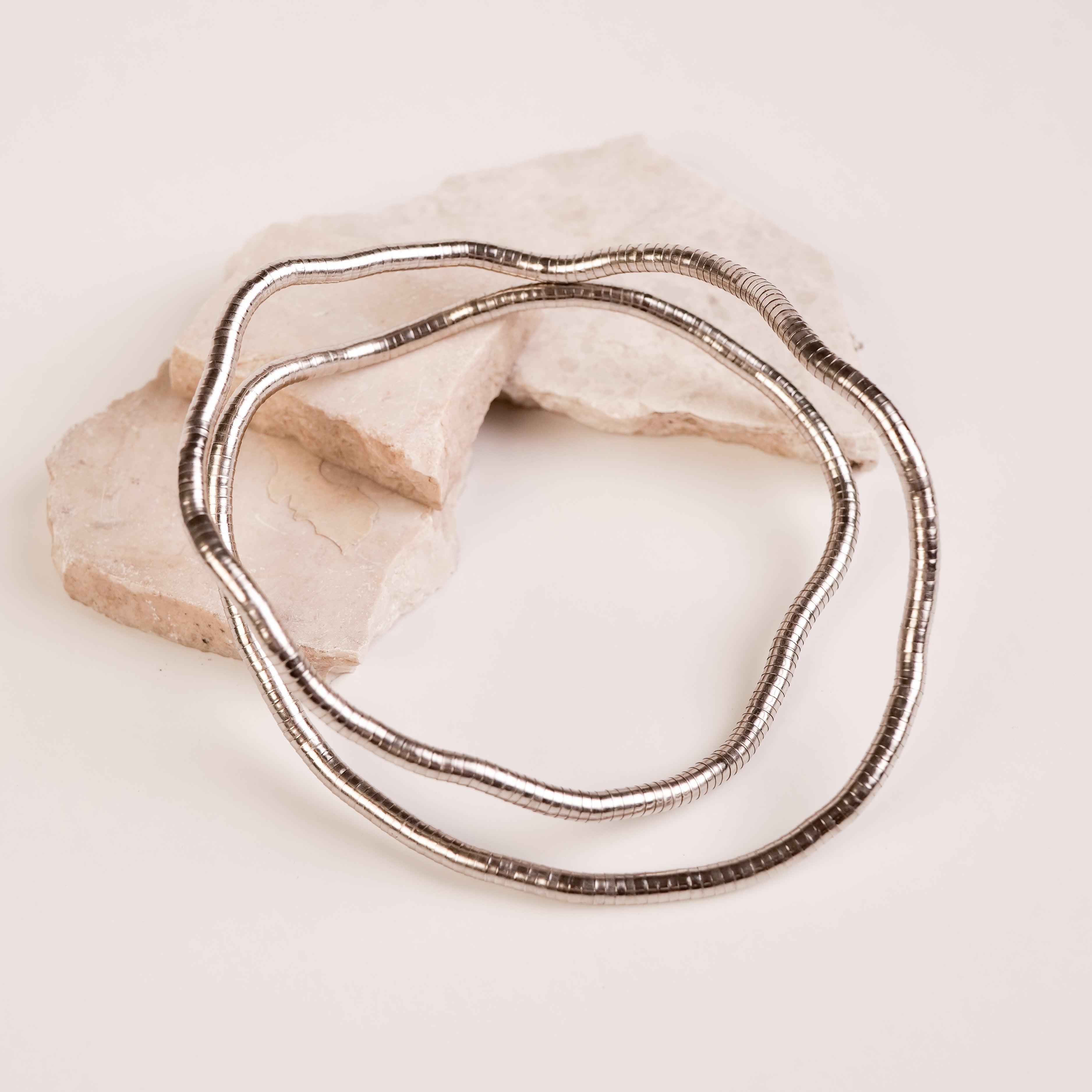 Vega Bendable Snake Necklace - Silver