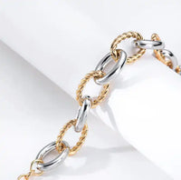 Dual Tone Link Necklace necklace by Nashira, styled