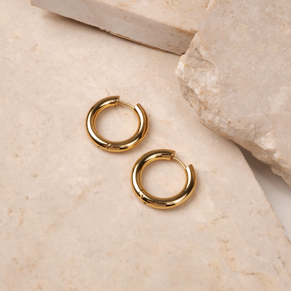 Tuesday Hoops earrings by Nashira, shown close up