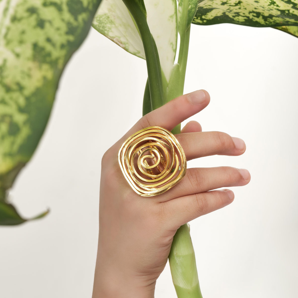 Spiral Rose Ring - Brass ring by Nashira