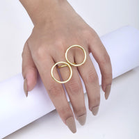 Double Circle Adjustable Ring - Brass ring by Nashira