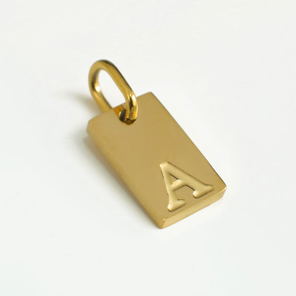 Dainty Alphabet Charm Gold  - A