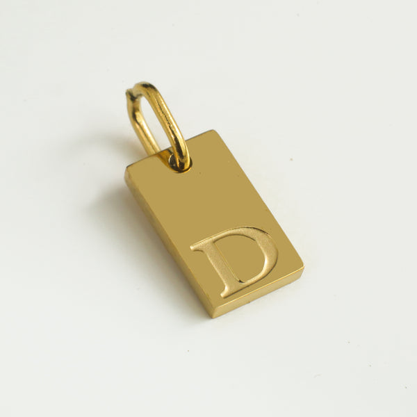 Dainty Alphabet Charm Gold  - D
