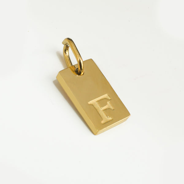 Dainty Alphabet Charm Gold  - F