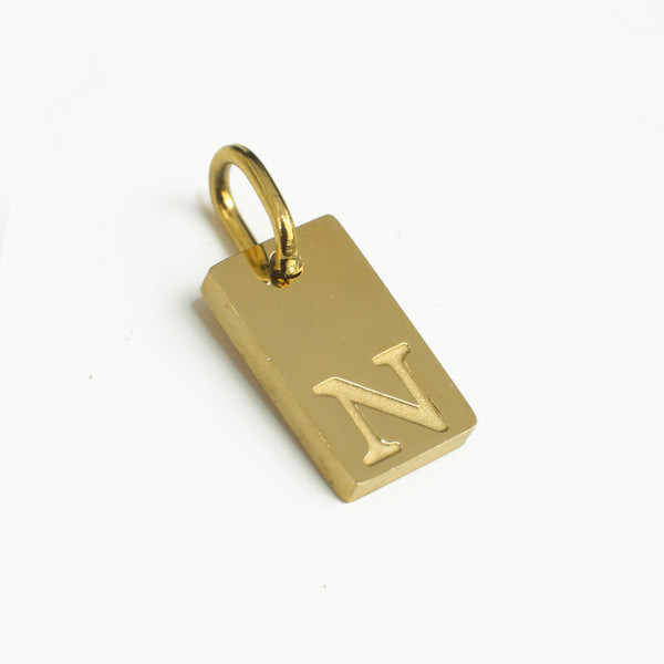 Dainty Alphabet Charm Gold  - N
