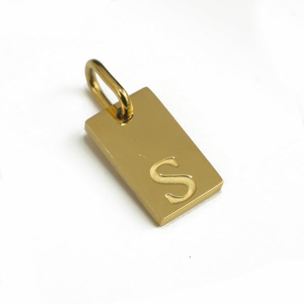 Dainty Alphabet Charm Gold  - S
