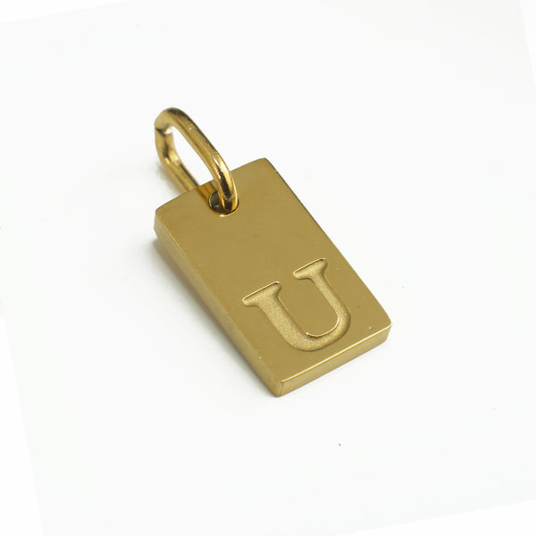 Dainty Alphabet Charm Gold  - U