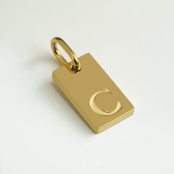 Dainty Alphabet Charm Gold  - C
