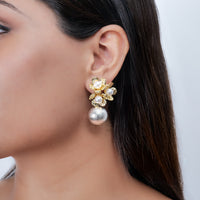 Triple Flower Cocktail Earrings - Stainless Steel earrings by Nashira