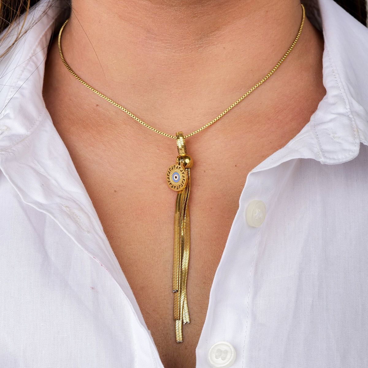 Tassel of Protection Necklace - Stainless Steel necklace by Nashira