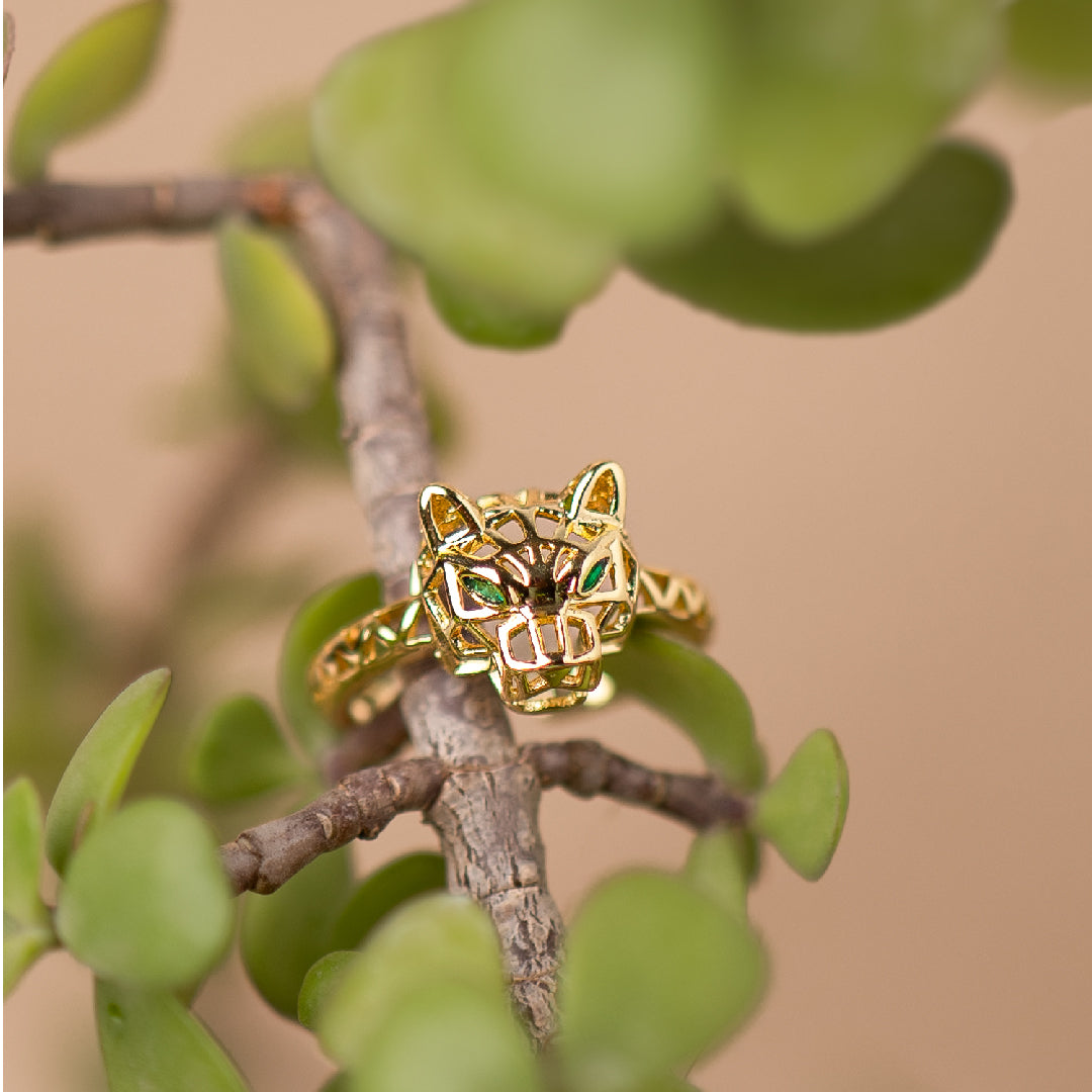 Wired Panther Adjustable Ring - Stainless Steel ring by Nashira