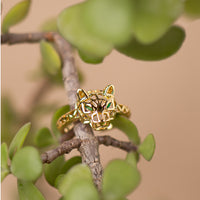 Wired Panther Adjustable Ring - Stainless Steel ring by Nashira