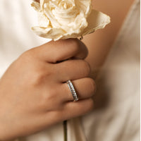 Zirconia Square Adjustable Ring by Nashira, stainless steel ring