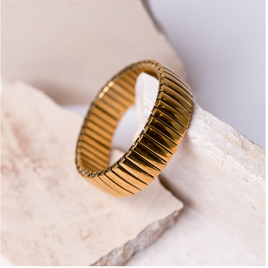 Thick Stretchable Bangle by Nashira, stainless steel bracelet