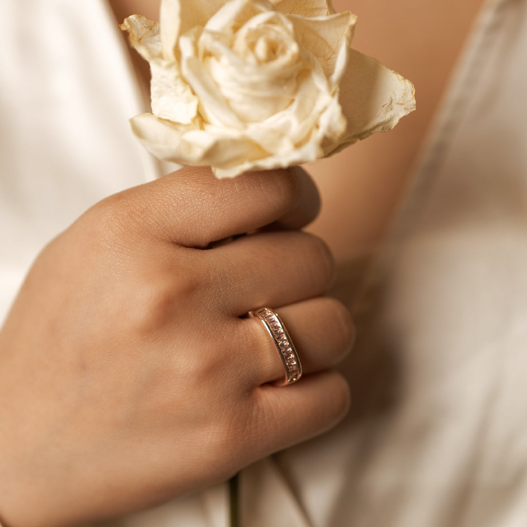 Zirconia Square Adjustable Ring - Stainless Steel ring by Nashira
